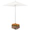 Outdoor Umbrella Stand with Planter Box and Wheels for Easy Move